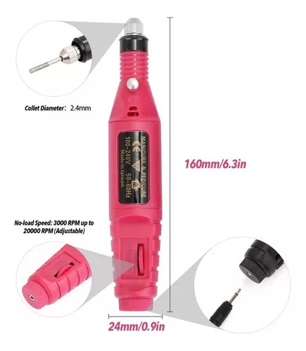 Kit Pulidor de Uñas Eléctrico para Acrílico